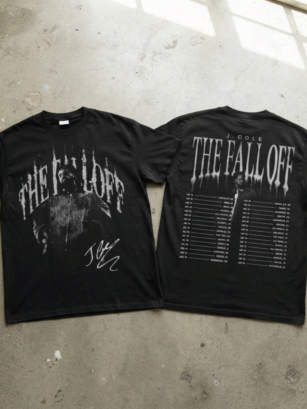 J.Cole The Fall Off Tour Distressed Graphic T-Shirt
